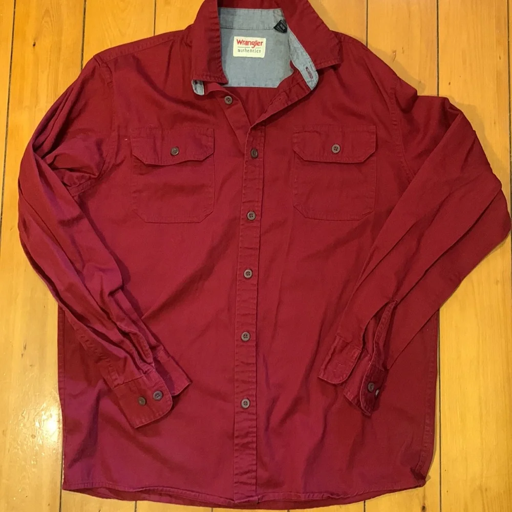 WRANGLER AUTHENTICS CRANBERRY WESTERN SHIRT - Picture 11 of 12